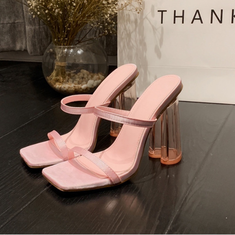 Dép Cao Gót Đế Dày Quai Trong Suốt Size 35-42 Thời Trang Mùa Hè 2023