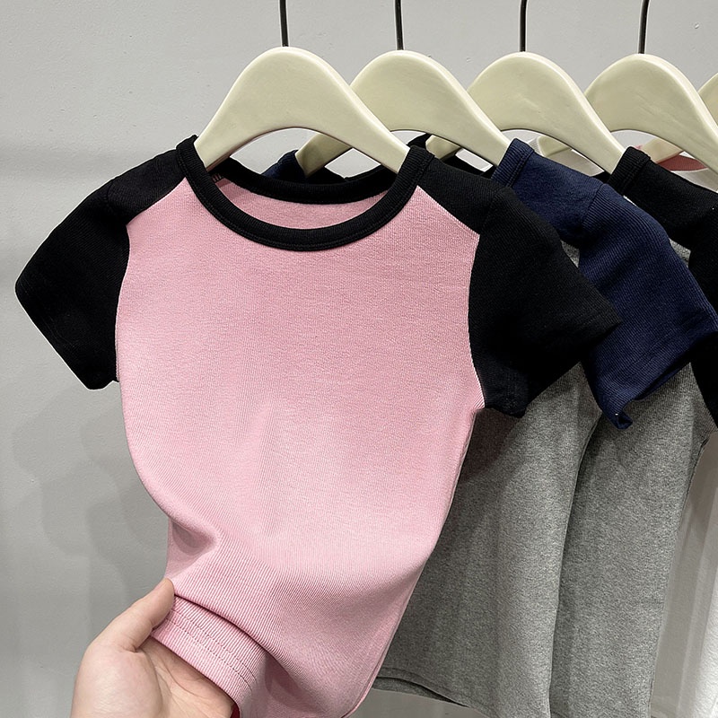 Áo Thun Dáng Ôm Phối Màu Tương Phản Thời Trang Mới 62557