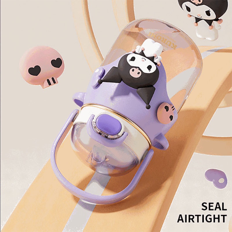 Bình nước BACKPACK BEAR 820ml bằng silicon mềm họa tiết búp bê Sanrio dễ thương
