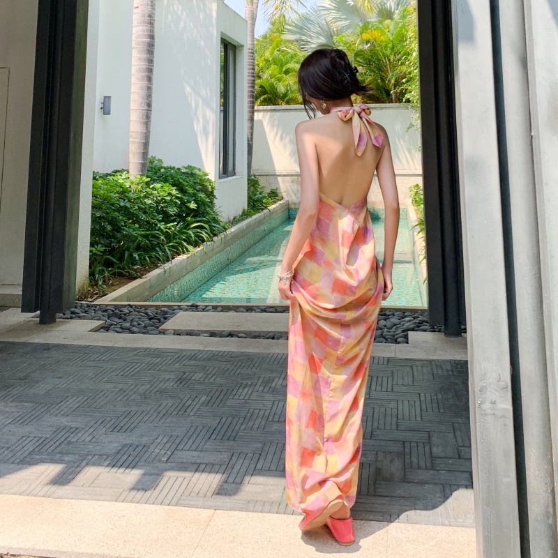 Đầm Hai Dây Cột Dây Thời Trang Xuân Hè Trẻ Trung
