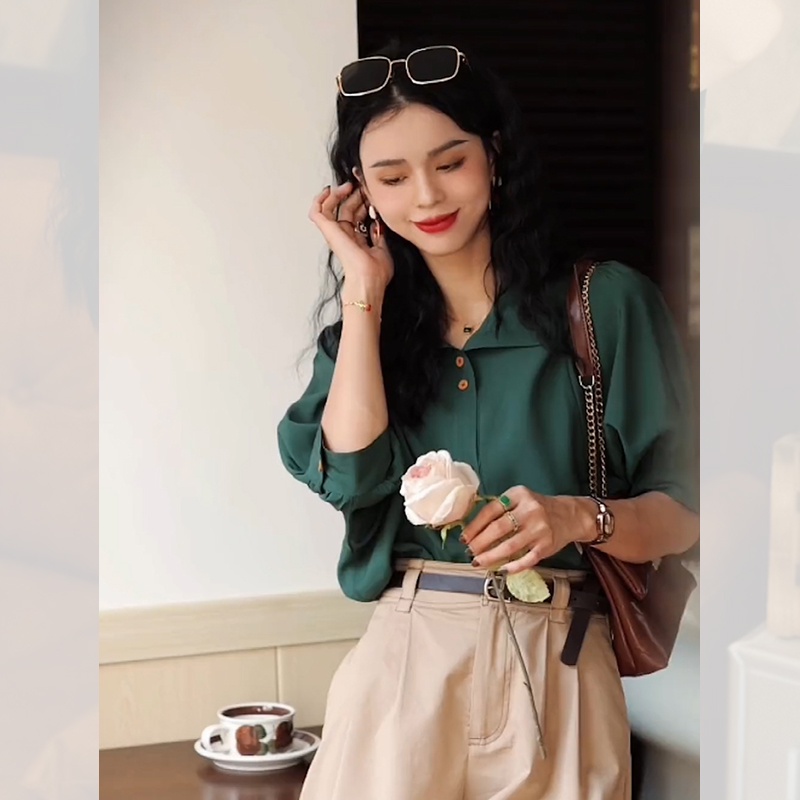 Áo Sơ Mi Ngắn Tay Phong Cách Pháp Thời Trang Mùa Hè Cá Tính 61973