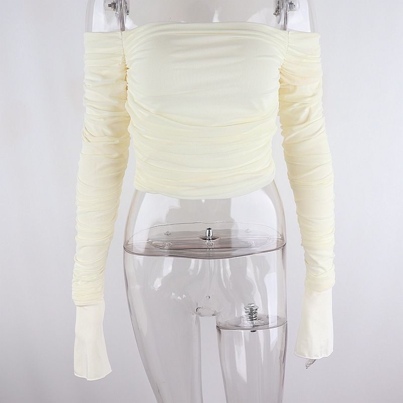 Áo Kiểu Trễ Vai Tay Dài Thời Trang Mùa Hè 2023 Cho Nữ