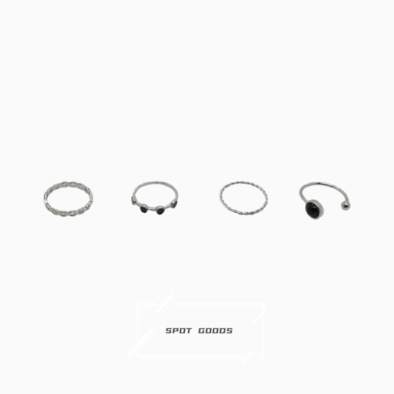 Set 4 Nhẫn Hở Kiểu Dáng retro Thời Trang Cá Tính