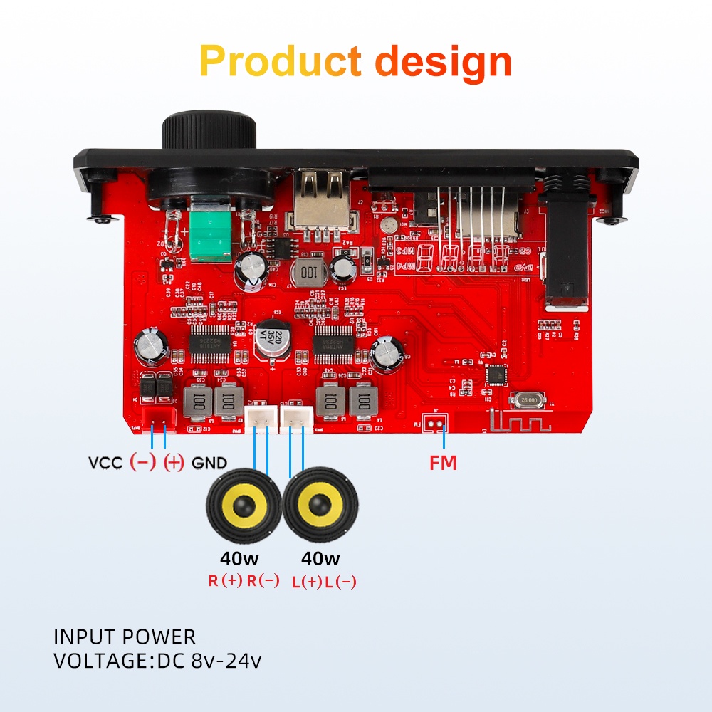 Bảng Mạch Khuếch Đại Âm Thanh MP3 12V DIY 2 * 80W 160W Cho Xe Hơi