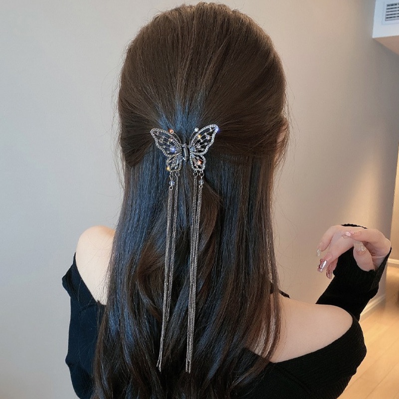 Kẹp Tóc Hình Bướm Đính Ngọc Trai Siêu Dài Thời Trang Cho Nữ