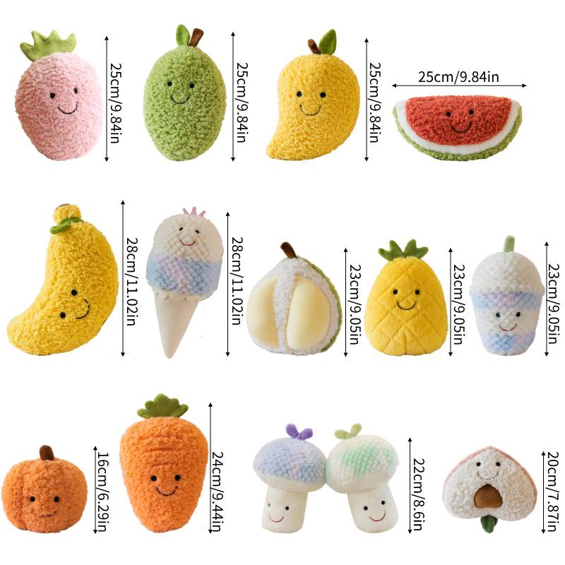 Trái Cây Và Rau Củ Nhồi Bông Sống Động Như Thật Mới Dành Cho Trẻ Em