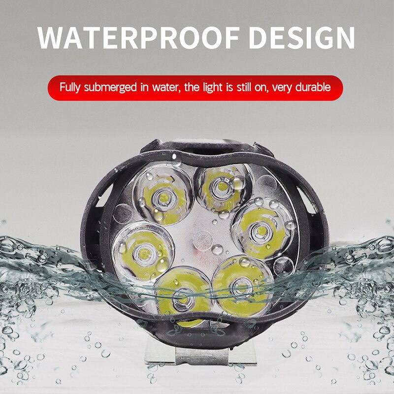 Đèn Pha 6 Bóng LED Độ Sáng Cao Chống Nước Có Công Tắc Cho Xe Máy