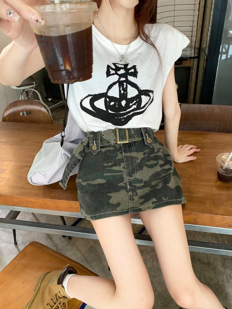 Popdiva Chân Váy bò jean chân  váy chữ a  American retro style 2023 NEW 071818