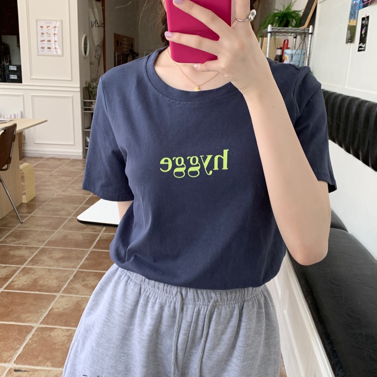 Áo Thun Cổ Tròn Ngắn Tay In Chữ Thời Trang Mùa Hè Kiểu Mới 63864