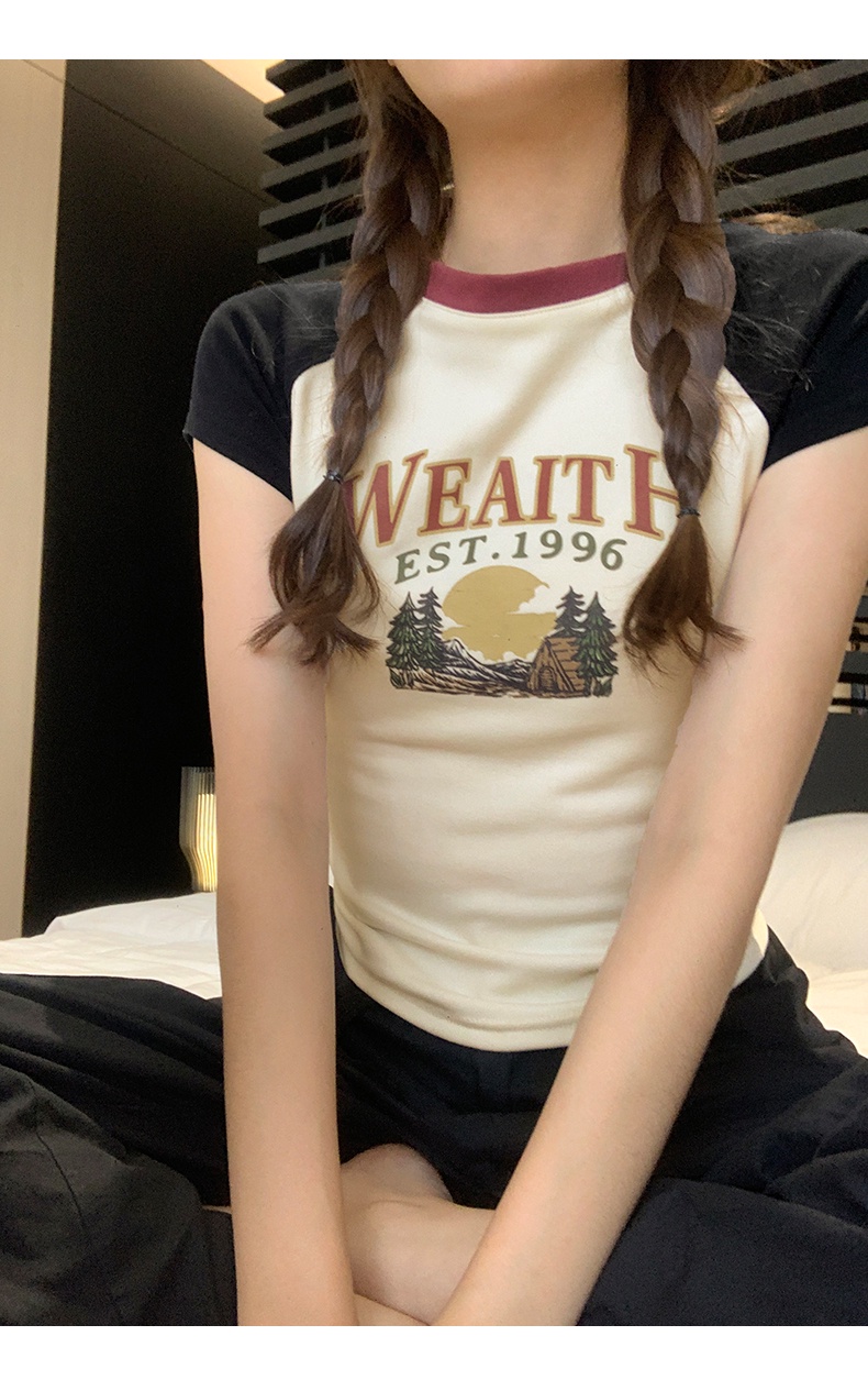 Áo Thun Raglan Tay Ngắn Dáng Ôm Phong Cách Hàn Quốc Thời Trang Mùa Hè Hàng Mới 64536