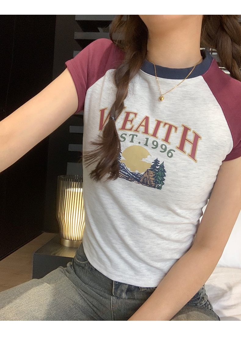 Áo Thun Raglan Tay Ngắn Dáng Ôm Phong Cách Hàn Quốc Thời Trang Mùa Hè Hàng Mới 64536