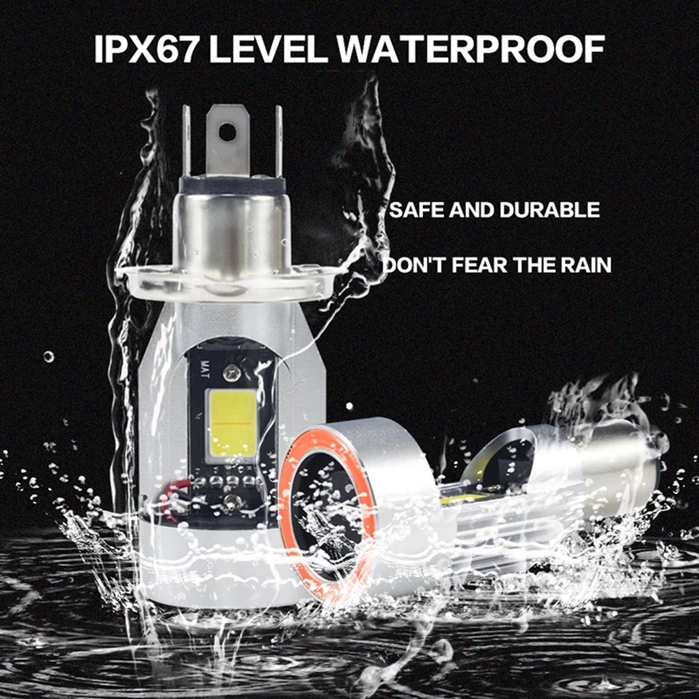 Đèn Pha LED H4 12 / 24V Ba20d HS1 H6 Ánh Sáng Xanh / Hồng Chất Lượng Cao Cho Xe Máy