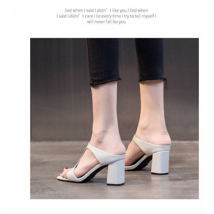 🙌Sandal Cao Gót Hở Ngón Mũi Vuông Phong Cách Mới 2023 Dễ Phối Đồ