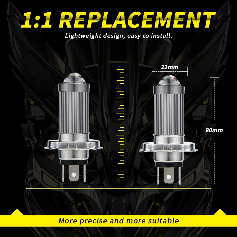 12000lm h4 led đèn pha xe máy bóng đèn csp moto trắng vàng hi-lo beam phụ kiện xe máy 6000k 12v 1pc