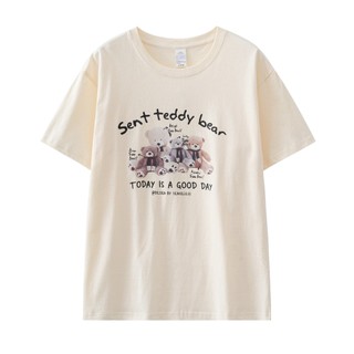 Áo Thun Cotton Ngắn Tay In Hình Gấu 61261