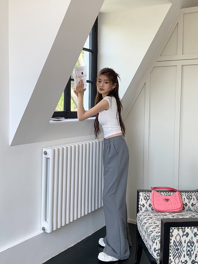 Áo Thun Cổ Tròn Tay Ngắn Dáng Ôm Màu Sắc Đơn Giản Thời Trang Cho Nữ 64044