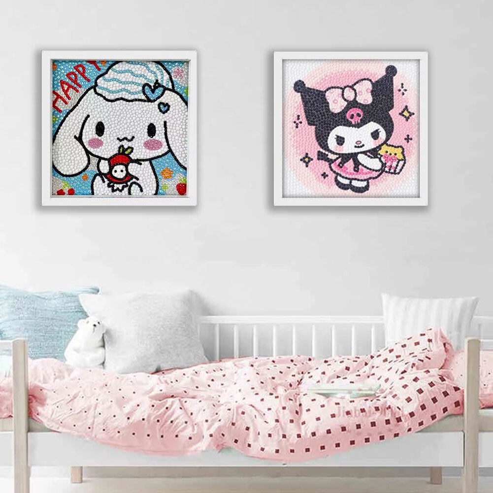 Bộ Tranh Đính Đá Tự Làm 18 * 18cm Hình Sanrio Cinnamoroll Kuromi
