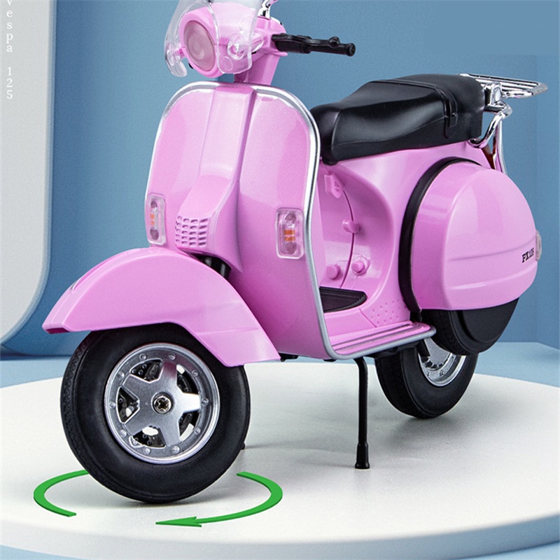 1/10 vespa 125 hợp kim cổ điển mô hình xe máy giải trí diecasts mô hình xe máy kim loại mô phỏng âm thanh và ánh sáng
