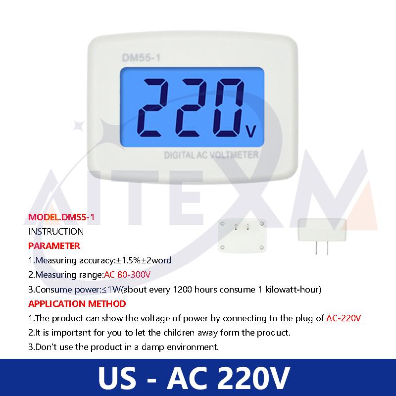 Vôn Kế Kỹ Thuật Số AC 110V 220V DM55-1