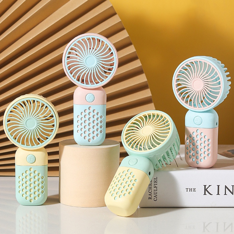 Quạt Mini Cầm Tay Không Dây Sạc Pin Cổng Usb Dễ Thương Có Thể Sạc Lại