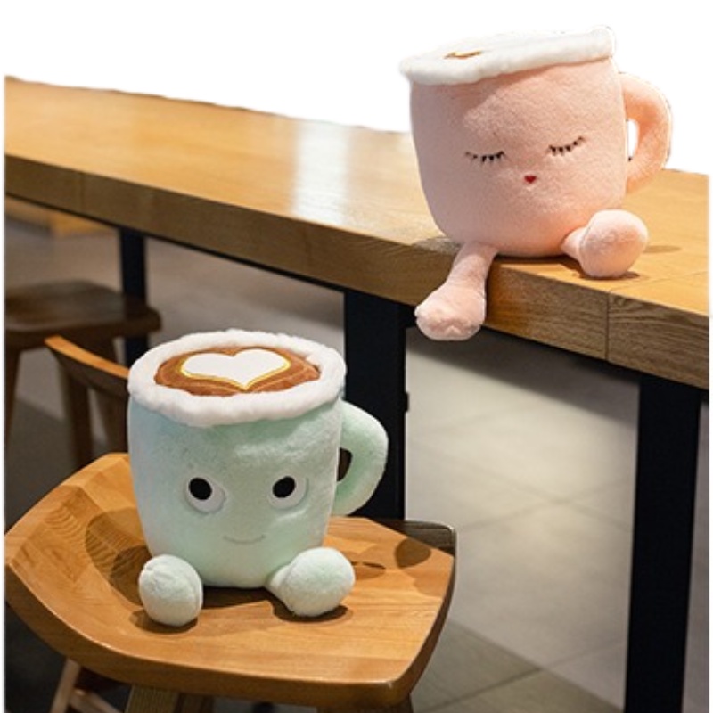 Gối Nhồi Bông Hình Ly Cà Phê Matcha Latte Dễ Thương