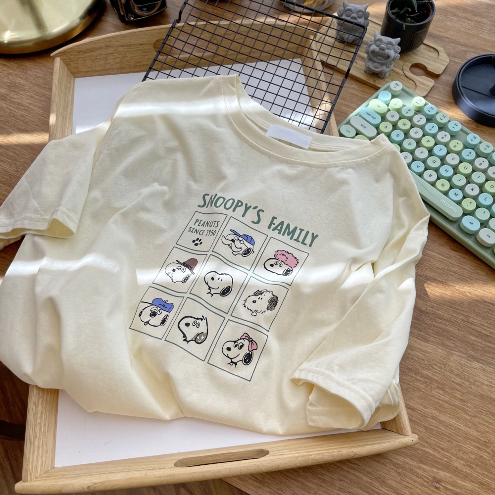 Áo Thun Thể Thao Tay Ngắn Dáng Rộng In Họa Tiết Hoạt Hình Dễ Thương