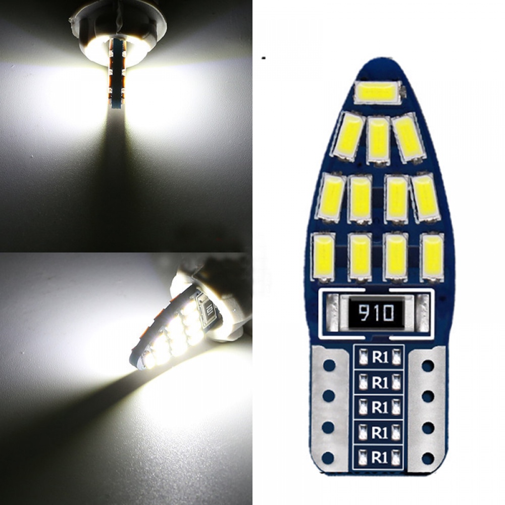 1 Đèn Led T10 194 168 W5w 2825 24smd 6000k 300 Lm Dc 12v Ánh Sáng Trắng Gắn Biển Số Xe Hơi / Mô Tô