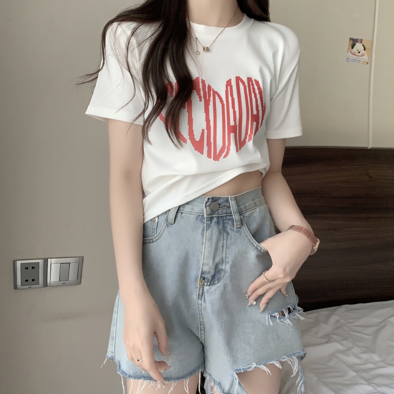 Áo Thun Cotton Nguyên Chất In Chữ Ngắn Tay Thời Trang Cá Tính 61970