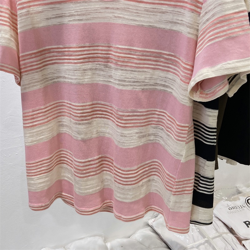 Áo Thun Cộc Tay Kẻ Sọc Ngang Dáng Ôm Dễ Phối Đồ 63971