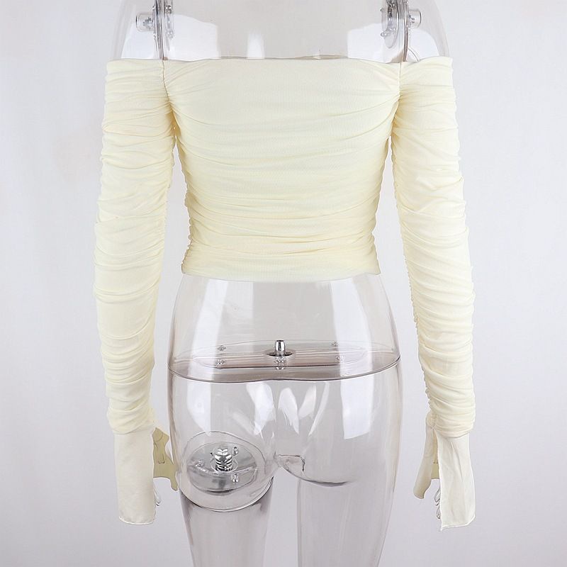 Áo Kiểu Trễ Vai Tay Dài Thời Trang Mùa Hè 2023 Cho Nữ