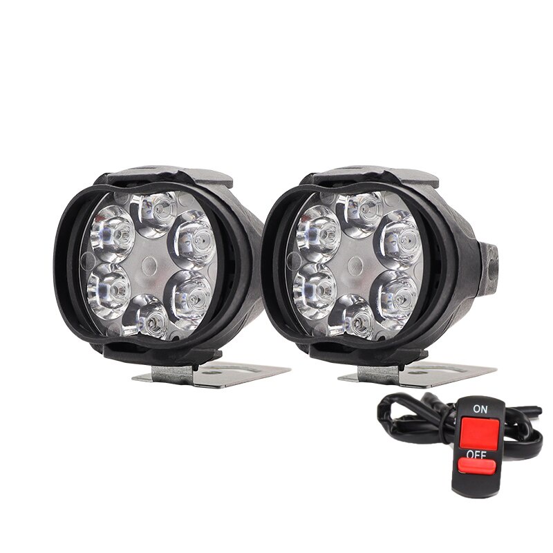 Đèn Pha 6 Bóng LED Độ Sáng Cao Chống Nước Có Công Tắc Cho Xe Máy