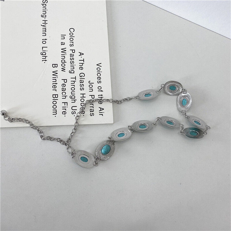 Thắt Lưng Dây Xích Bằng Kim Loại Khắc Họa Tiết Phong Cách Bohemian Thời Trang Mùa Hè Cho Nữ