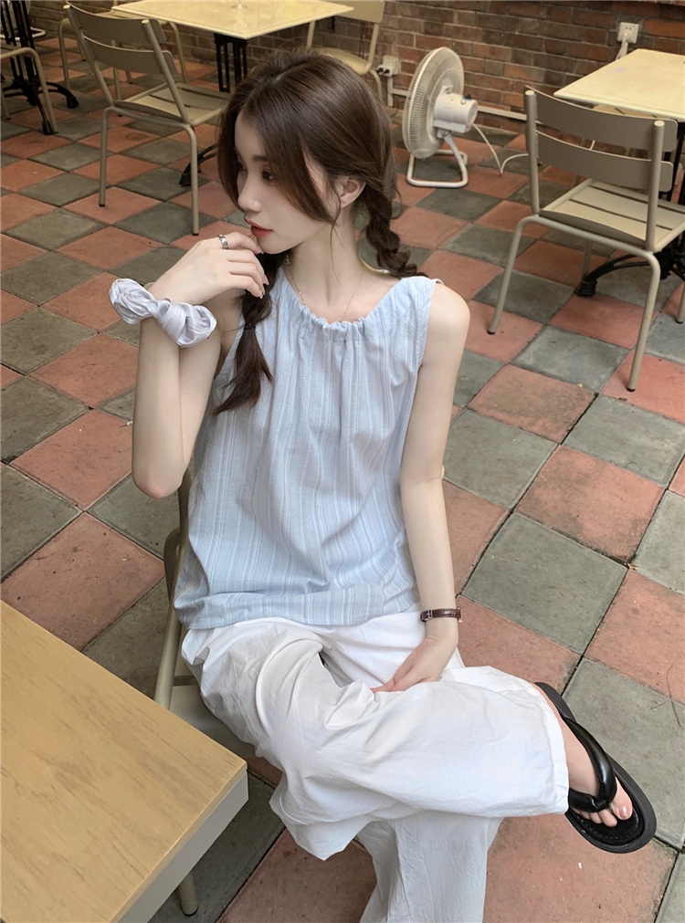 Áo Không Tay Dáng Rộng Họa Tiết Kẻ Sọc Thời Trang Mùa Hè Hàng Mới 65119