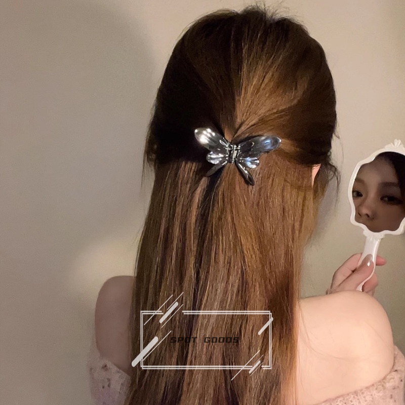 Kẹp Tóc Hình Cá Mập / Bướm Bằng Kim Loại Thời Trang Cho Nữ