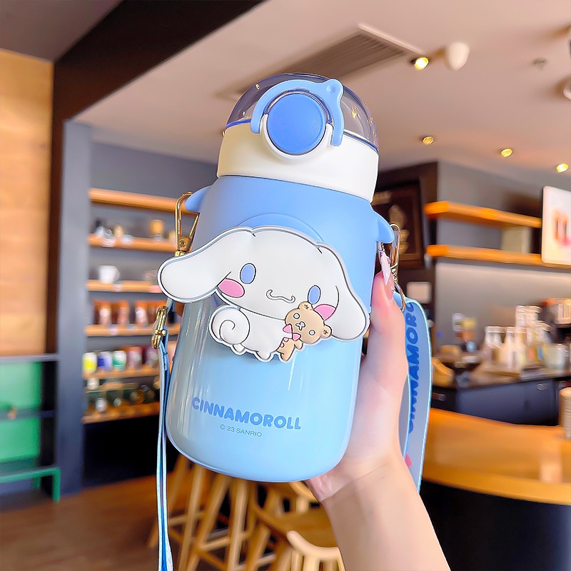 Backpack Bear Bình Nước Giữ Nhiệt Bằng Thép Không Gỉ Có Ống Hút Họa Tiết Hoạt Hình Melody Dễ Thương Cho Bé