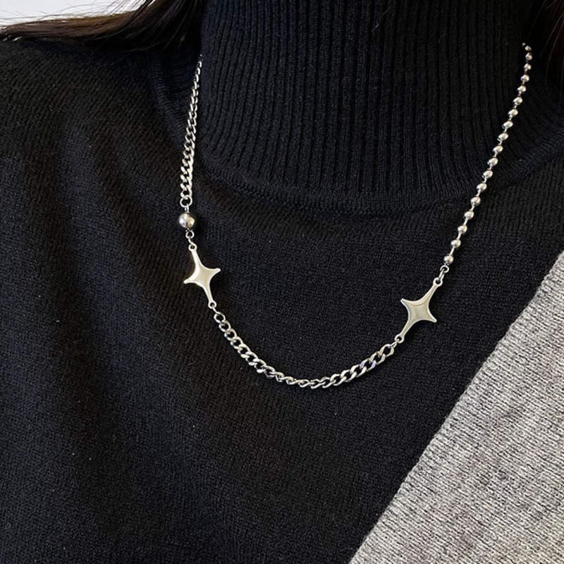 Vòng cổ Chuỗi Hạt Mặt Thánh Giá Phong Cách Hip Hop Đơn Giản