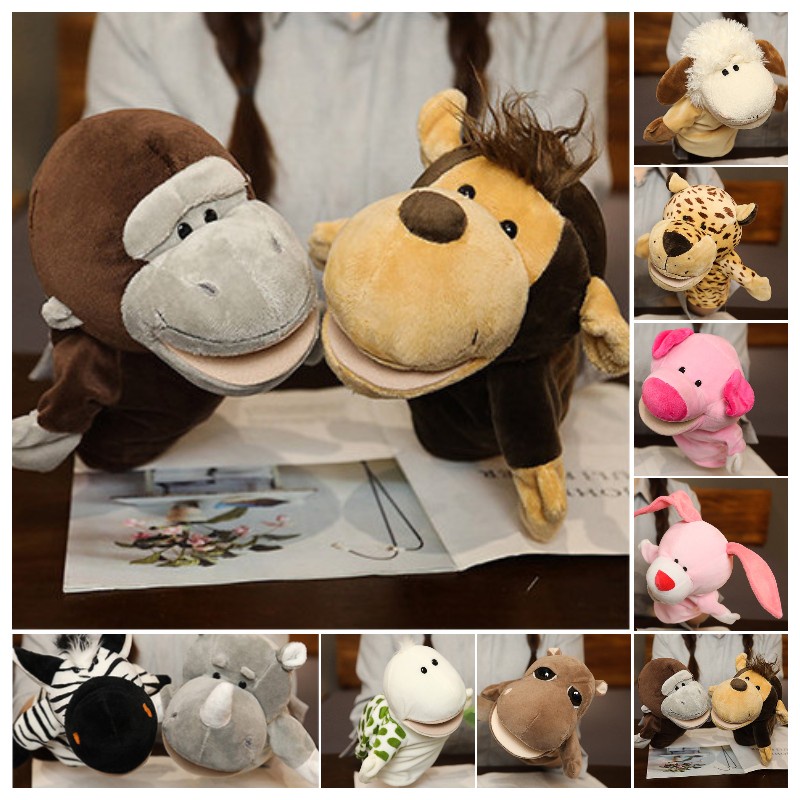 Rối Bông Đeo Ngón Tay Bằng Vải Không Dệt Hình Gia Đình Động Vật Hoạt Hình DIY Sáng Tạo Dành Cho Trẻ Em