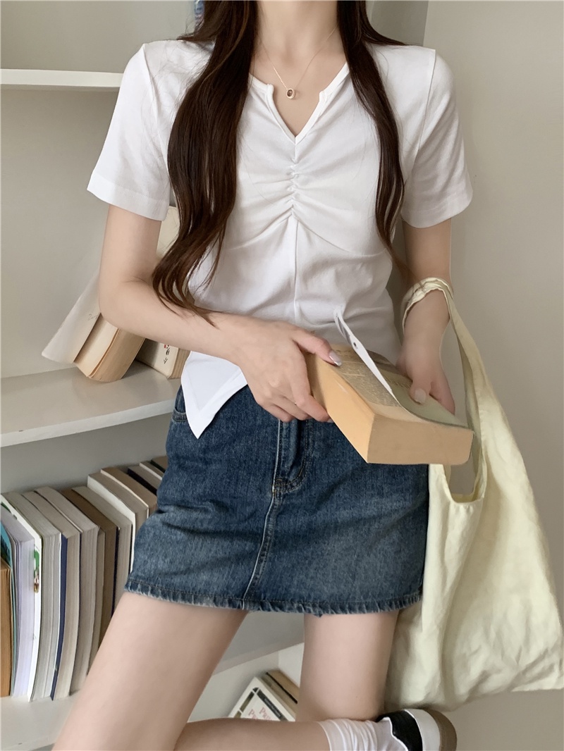 Áo Thun Tay Ngắn Cổ Tròn Bằng Cotton Nguyên Chất Phong Cách Mới 65915