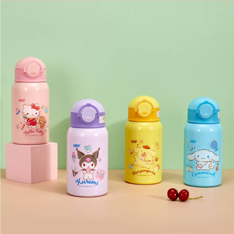 Backpack Bear Sanrio Bình Nước Giữ Nhiệt 500ML Bằng Thép Không Gỉ Hình Hello Kitty