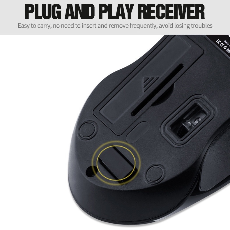 Chuột Quang Gaming T-WOLF Q2 Không Dây 3 NúT, 1600 DPI 2.4G - MàU TrắNg