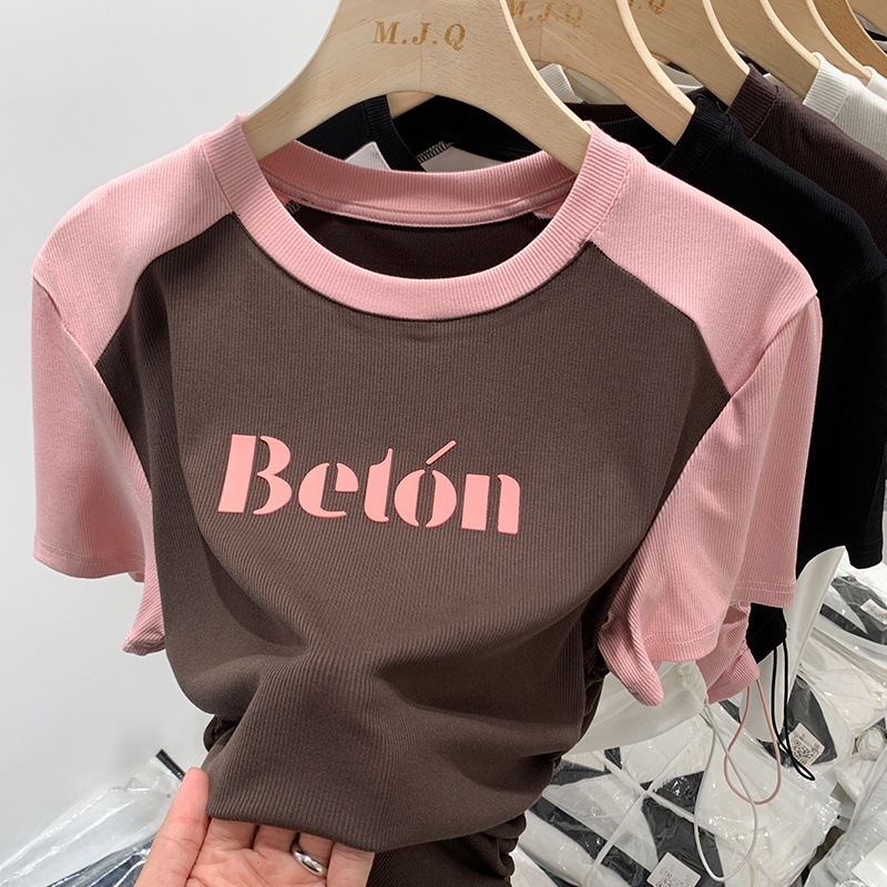 Áo Thun Tay Ngắn Rút Dây In Chữ Nhiều Màu Sắc Thời Trang Cho Nữ 62940