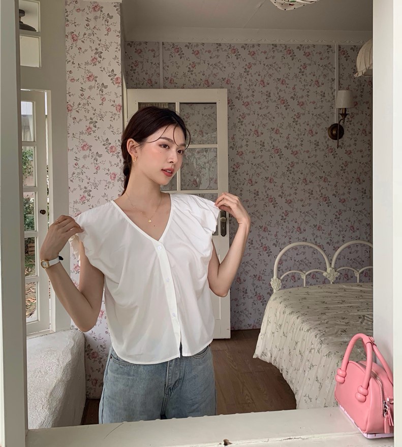 Áo Sát Nách Cổ Chữ v Nhỏ Phong Cách Hàn Quốc 63128