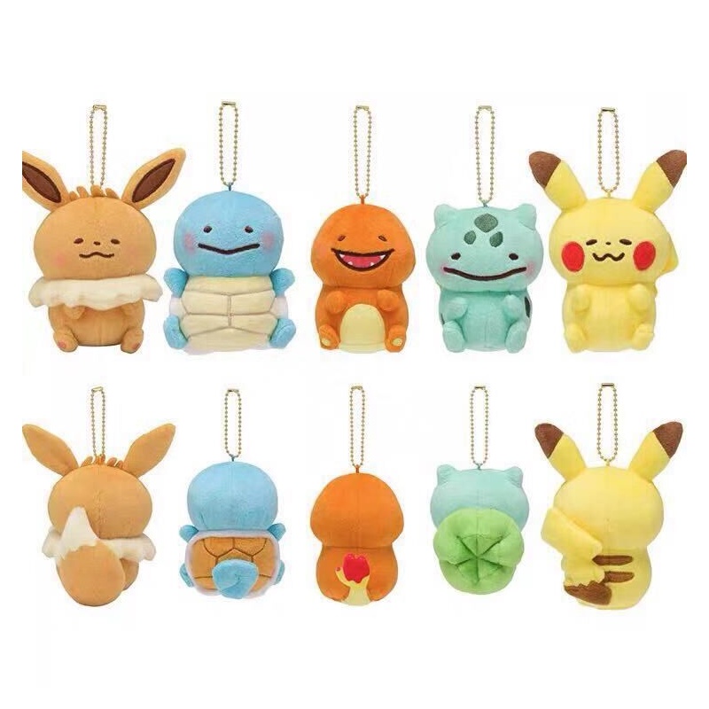 Móc Khóa Hình Con Squirtle Bulbasaur Eevee Hoạt Hình Pokemon Nhồi Bông 10cm