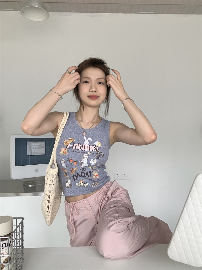 Áo Thun Ba Lỗ Dáng Ngắn In Hình Dễ Thương 64628