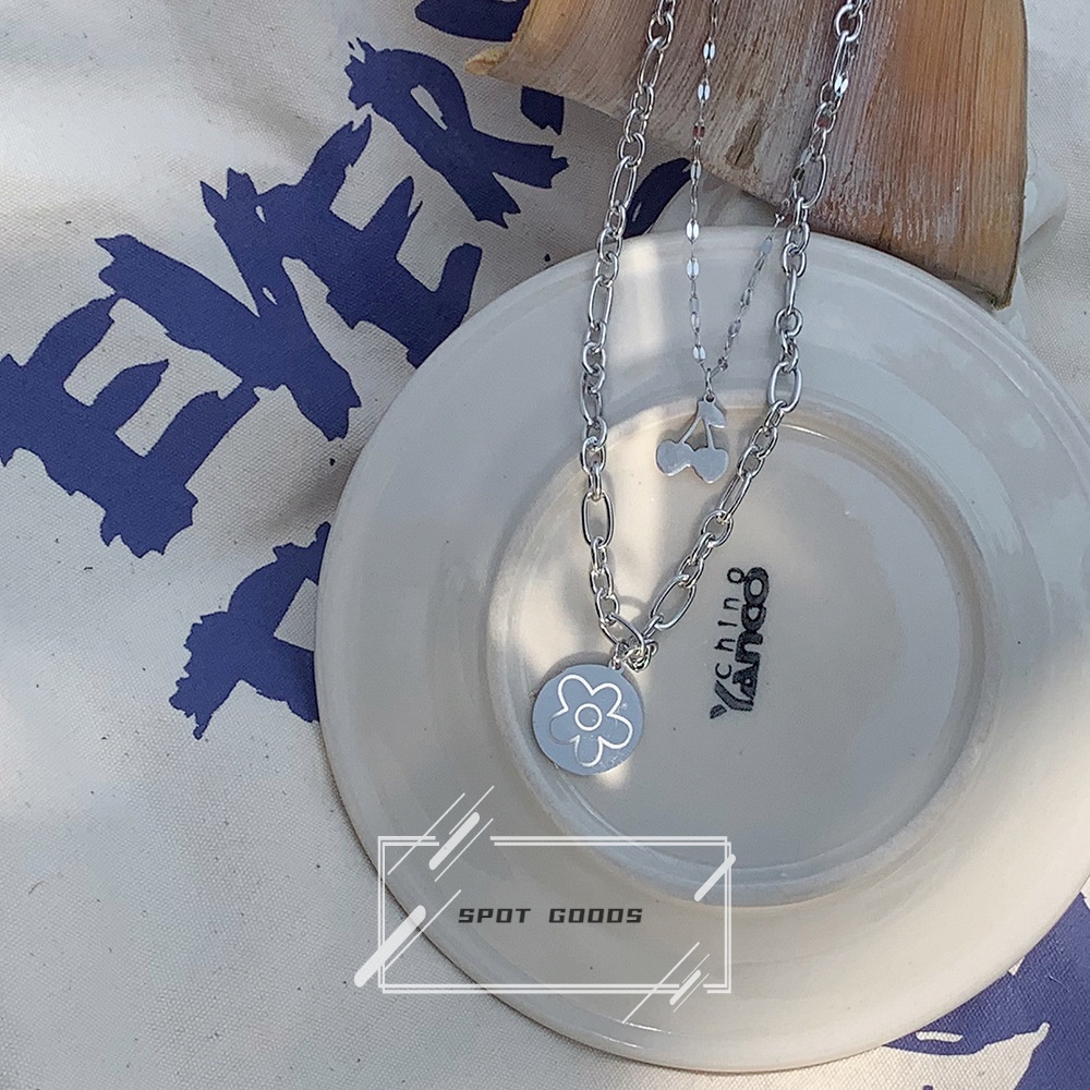 Vòng cổ Thép Titan Không Phai Màu Sang Trọng Phong Cách hip hop Instagram Cho Nữ