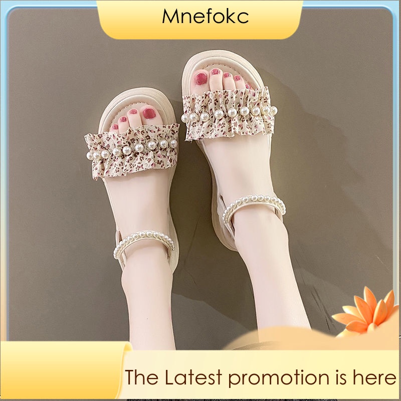 Sandals Nữ Mùa Hè Thời Trang Bên Ngoài Mặc Mới Giản Dị Bafains Lưới Màu Đỏ Dày Duy Nhất Chống Trượt Với Váy Nàng