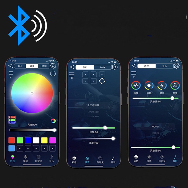 Dây Đèn LED RGB 5V Cổng USB Trang Trí Nội Thất Xe Hơi Kèm Điều Khiển Từ Xa