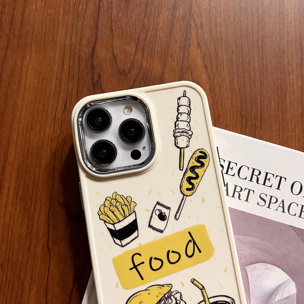 Ốp Điện Thoại Silicon TPU Mềm Mạ Điện Họa Tiết Cà Phê Đơn Giản Bảo Vệ Ống Kính Máy Ảnh Cho iphone 14 12 13 11 Pro Max