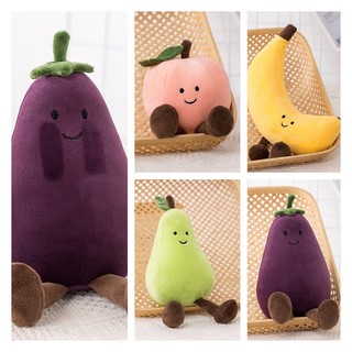 Thú nhồi bông hình trái cây đáng yêu cho trẻ em- chuối, cà tím, đào, lựa chọn!