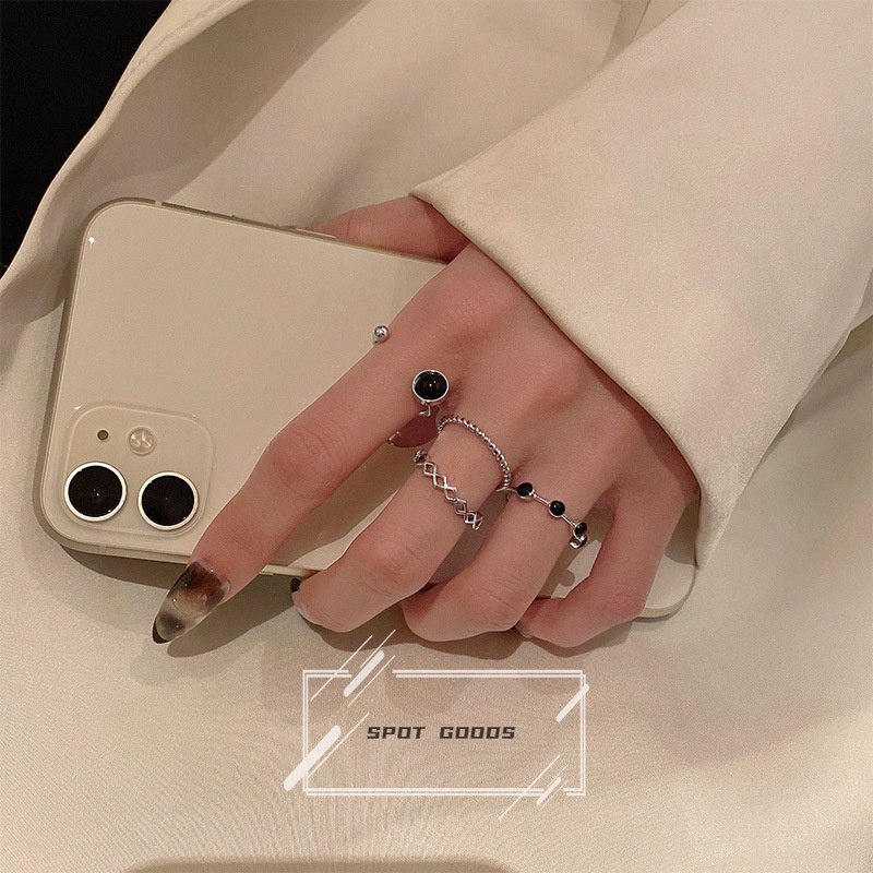 Set 4 Nhẫn Hở Kiểu Dáng retro Thời Trang Cá Tính